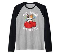 Fluff Around and Find Out - Funny Boxing Calico Cat Meme Raglan Baseball Tee
