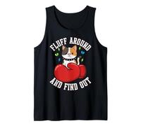 Fluff Around and Find Out - Funny Boxing Calico Cat Meme Tank Top