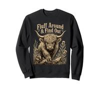 Fluff around and find out Funny Highland Cow Fluffy Bull Sweatshirt