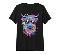 Fluff Around and Find Out Highland Cow Graffiti Street Art Premium T-Shirt