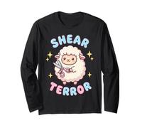 Fluff Around and Find Out Shear Terror Funny Kawaii Sheep Long Sleeve T-Shirt