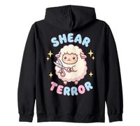 Fluff Around and Find Out Shear Terror Funny Kawaii Sheep Zip Hoodie