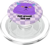Fluff around find out - crazy cat PopSockets PopGrip for MagSafe