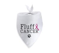 Fluff Cancer Dog Bandana Breast Cancer Survivor Breast Cancer Awareness Dog Bandana for Large Medium Small Dogs Photo Prop Pet Scarf Accessories Christmas Puppy Gifts