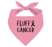 Fluff Cancer Dog Bandana, Pink Pet Dogs Scarf Accessories, Dog Triangle Muffler, Pet's Bandana for Small Medium Dogs, Gift for Cancer Fighters & Supporters