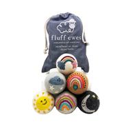 Fluff Ewes Premium Handmade New Zealand Reusable Wool Dryer Balls for Laundry, Baby, Anti-Static Alternative to Liquid Fabric Softener, Plastic Dryer Balls and