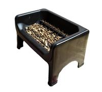 Fluff Trough XL Binge Blocker - Elevated Slow Feeder Dog Bowl with Silicone Slow Feeder Insert, Raised Dog Bowl & Food Container for Medium Large Dogs, Vet Recommended Elevated Dogs Dish (Black)