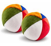 Fluff & Tuff Beach Ball Plush Dog Toy - 2 Pack, 7” Durable Stuffed Ball Toy with Squeaker, Double-Stitched & Reinforced for Interactive Play
