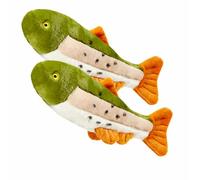 Fluff & Tuff Ruby the Rainbow Trout Plush Dog Toy - 2 Pack, 14” Durable Stuffed Fish Dog Toy with Squeaker, Double-Stitched & Reinforced for Interactive Play