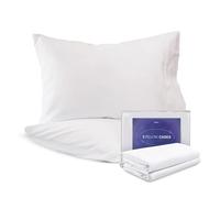 FluffCo Cooling Pillowcases, Queen Size, 100% Cotton, Machine Washable, Breathable, Set of 2