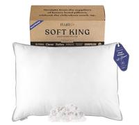 FluffCo Zen Pillow Down Pillow with 600 Fill Power White Duck Down Stomach Sleeper Pillows - Luxury, Hotel Quality, 300 Thread Count - 100% Cotton Feather Pillows - (Soft, King Size - 1 Pack)