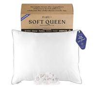 FluffCo Zen Pillow Down Pillow with 600 Fill Power White Duck Down Stomach Sleeper Pillows - Luxury, Hotel Quality, 300 Thread Count - 100% Cotton Feather Pillows (Soft, Full/Queen Size - 1 Pack)