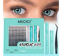 FluffDuo.03 Eyelash Cluster Set, 3D Volume 8-16mm D Curl DIY Cat Eye Volume Look Eyelash Extension Kit, Ultra Soft Fluffy Eyelashes Individual False Eyelashes Cluster Set
