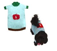 FluffgineerFall/Winter Dog & Cat Sweater - Cozy Knit Pullover for Small Pets, Light Blue with Red Apple Print, Warm & Breathable for Indoors/Outdoors, Anti-Shedding, Soft Yarn (XS/S/M/L/XL) (Medium)