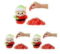Fluffie Stuffiez Holiday Santa - Small Collectible Feature Plush - Surprise Reveal Unboxing - Huggable ASMR Soft Fluff - Fidget, DIY, Fur Pulling - Suitable for Kids Ages 4+ and Collectors (Pack of 3)