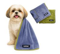 FLUFFINO® Set of 2 Dog Towels Size S/M - 90 x 50 cm, Extremely Absorbent and Soft, Washable at 60 °C, Quick-Drying Microfibre Towel for Small and Medium Dogs or Cats