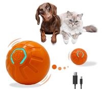 FluffMinds Interactive Dog/Cats Ball Toy, Durable Motion Activated Automatic Self Rolling Ball Toys for Puppy/Small/Medium Dogs and cats, USB Rechargeable, Great for Boredom Mind Games