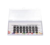 Fluffy 14mm Individual False Lashes - Curly 3D Cluster Eyelash Extensions - Comfortable Wear, Look, Soft Fiber for Eye Makeup (#1)