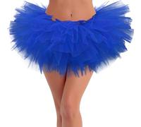 Fluffy 5-Layer Tutus for Women - Adult Tutu Skirts with Tulle for Halloween & 80s Costumes, Royal Blue, One Size