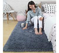 Fluffy 50x200cm Area Rugs Anti Slip Home Decor Shaggy Area Rugs Plush Rugs Plush Velvet Comfortable for Bedside Children's Bathroom Sofa Floor, Dark Gray