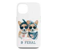 Fluffy and Feral Corgi Dogs Humor Cute Bad Bitch Case for iPhone 13
