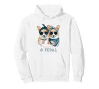 Fluffy and Feral Corgi Dogs Humor Cute Bad Bitch Pullover Hoodie