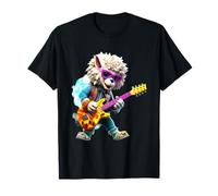 Fluffy Animal Rockstar Playing Electric Guitar Music T-Shirt