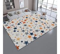Fluffy Area Rug 90 x 150 cm - Multicolor Ultra Soft Fantasy Cartoon Stars Flannel Carpet, Non-Shedding Anti-Slip Backing Washable Indoor Rug for Living Room, Bedroom and Kids Room Home Decor