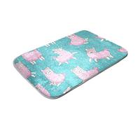 Fluffy Area Shag Rug Ultra Soft for Bedroom Pink Dancing Alpaca Llama Blue