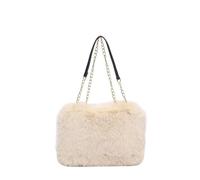Fluffy Bag Underarm Bag Autumn And Winter Concise Solid Women's Tote Bags Casual Plush Temperament Shoulder(Khaki)