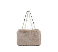 Fluffy Bag Underarm Bag Autumn And Winter Concise Solid Women's Tote Bags Casual Plush Temperament Shoulder(Light brown)