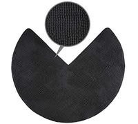 fluffy® Bath Mat for Corner Showers, made of Chenille, with Non-Slip Bottom (Round | Inner Dimensions 45 x 45 cm, Anthracite)