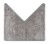 fluffy® Bath Mat for Corner Showers, made of Microfibre, with Non-Slip Bottom (V-Shape | Inner Dimensions 45 x 45 cm, Grey)