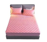 Fluffy Bed Sheets Winter Warm Mattress Cover Plush Thicken Soft Fit Sheet Single Fitted with Elastic Band(Pink,Queen 60x80x12 inch)