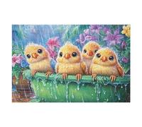 Fluffy Birds Sheltering from Rain 1000 Piece Jigsaw Puzzle for All Ages Happy Time Jigsaw Thoughtful Graduation Gift Family Activity Colourful Design Home Decor Accent 1000 PCS