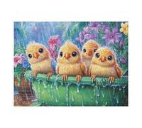 Fluffy Birds Sheltering from Rain 500 Pcs Jigsaw Puzzles Puzzles for Adults Teens Fun Family Game Team Building Stress Reducing Autumn Gift Durable Recycled Material 500 PCS