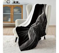fluffy blanket 130x150 cm Black Striped Cat kids blanket Lightweight Warm Polyester Throw for Bed Couch Office Travel, Soft Cozy Fleece for Home Decor MF29-535