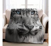 Fluffy Blanket 150 x 200 cm snow leopard Throws for Sofa Bed Chair, All Season, Light Soft Comfortable Home Decoration for Adults & Children