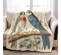 Fluffy Blanket Animals Two Falcons 150 x 200 cm Throws for Sofa Bed Chair All Season Light Soft Comfortable Home Decoration Adults Children