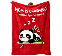Fluffy Blanket for Mummy, Panda Mum Throw, Cosy and Warm Lightweight 3D Printed Panda Themed Gifts Blanket, Presents for Women on Birthday Mothers Day, 130 * 100cm