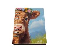 Fluffy Brown Calf A5 Notebook, Pu Leather A5 Notebooks, Lined Paper Meeting Notebook 180Pages/90Sheets, Work Books for Journaling Writing, Note Pads for Men, College Essentials Journal Diary