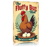 Fluffy Butt Hut Chicken Coop Sign Decorative Outdoor Yard Art for Farmhouse Decor 8x12 Inch