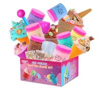 Fluffy Butter Slime for Girls, 7 Pack 100ml Large Cloud Slime Kit with 10pcs Ice Cream Accessories Sets, Kids Slime Making Kits, Play Mat, Putty Toy Gift Prize Party Favors for Boys Kids