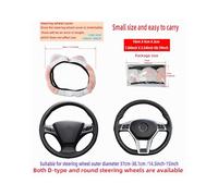 Fluffy Car Steering Wheel Cover Cute Cartoon Plush Kitten Warm Car Without Inner Ring Steering Wheel Cover Accessories Suitable For 14.5-15INCH(Pink)