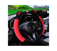 Fluffy Car Steering Wheel Cover Cute Cartoon Plush Kitten Warm Car Without Inner Ring Steering Wheel Cover Accessories Suitable For 14.5-15INCH(Red)