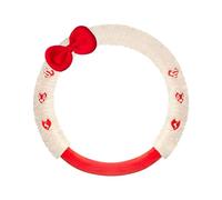 Fluffy Car Steering Wheel Cover Cute Plush Car Steering Wheel Cover With Cartoon Bow Stylish And Warm For Autumn And Winter Universally Applicable(Soft Pink Round)