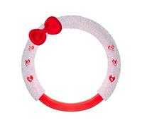 Fluffy Car Steering Wheel Cover Cute Plush Car Steering Wheel Cover With Cartoon Bow Stylish And Warm For Autumn And Winter Universally Applicable(Gerraster Purple Round)