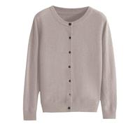 Fluffy Cardigans for Women UK Black, Women's Cashmere Cardigan Round Neck Wool Cardigans Long Sleeve Sweaters Knitwear Ladies Elegant Plain Jumpers Top Autumn Winter Thin 23-Khaki XL