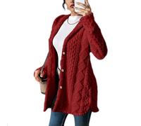 Fluffy Cardigans for Women Warm Winter Button Down Plain Cute Teddy Fleece Long Sleeve Travel Hooded Jackets Elegant Comfy Cozy Plush Thermal Loose Fit Indoor Going Out Ladies Cardigan