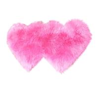 Fluffy Carpet Love Double Heart Shape Fluffy Floor Mat for Girls Soft Plush Solid Color Chair Sofa Cover Bedroom Home Decor